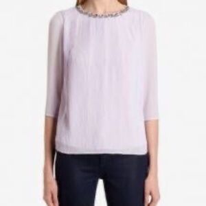 TED BAKER LILAC NECKLINE BLOUSE